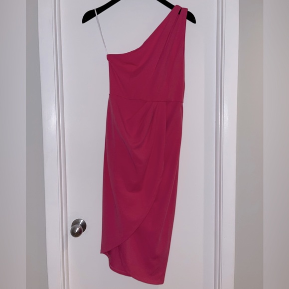Lulus Pink One Shoulder Dress, Size Medium - Picture 3 of 6
